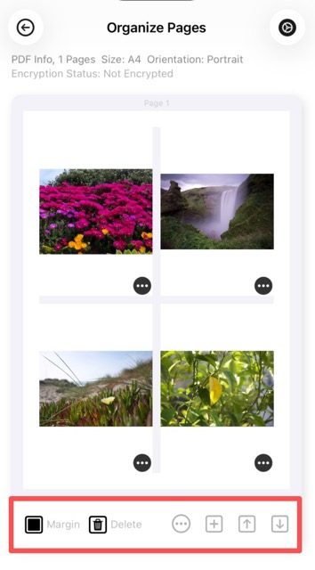 Select images from device to display in PDF pages