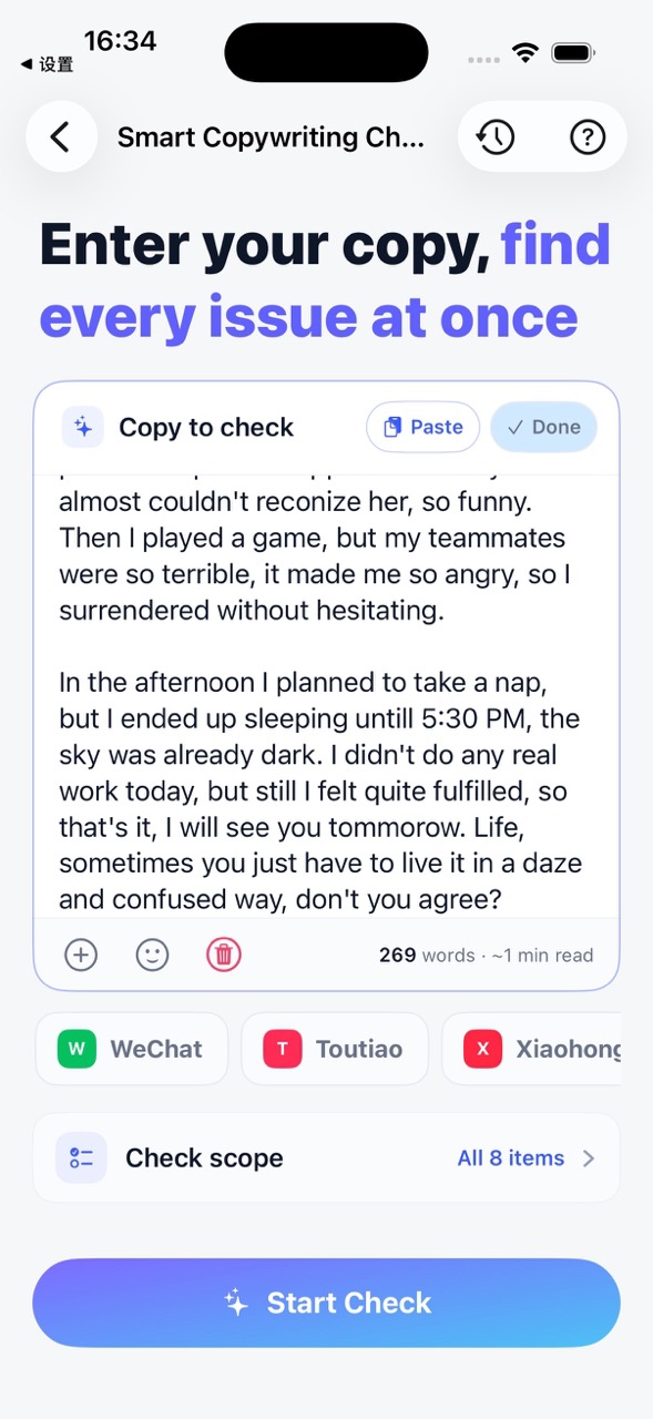Paste or import copy from clipboard or Files app