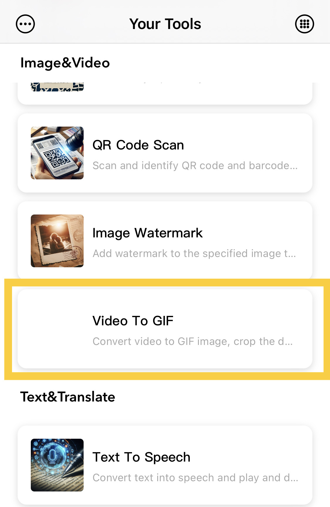 YourTools-Video To GIF Entrance